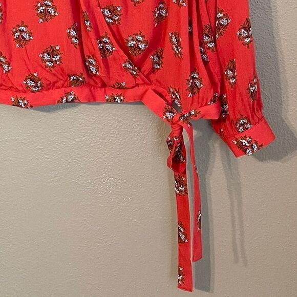 Lucky Brand Sawyer Wrap Boho Top Size L - Picture 9 of 9